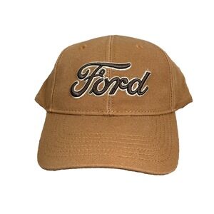 NEW Ford Embroidered Snapback Hat Cap Brown Canvas‎ Adjustable OS